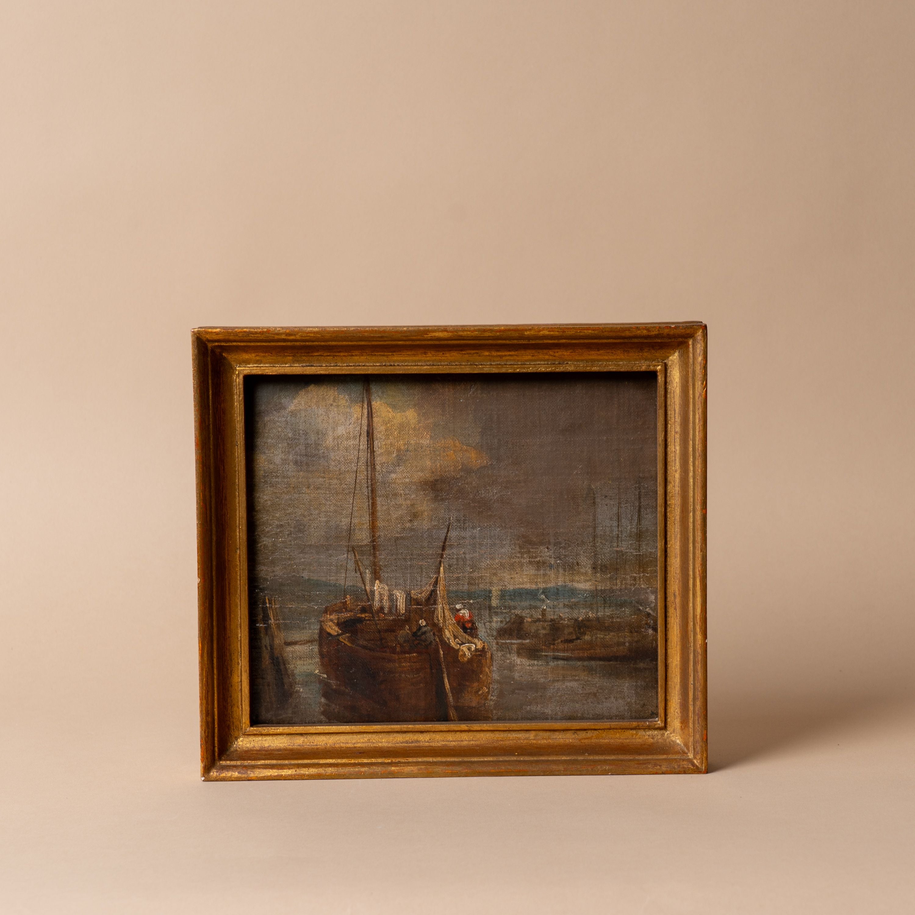 "Voyage No. 3" Framed Antique Painting ARTWORK - vintage painting Hauer Market