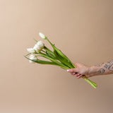 Faux White Peony Tulip Bundle