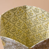 Floral Block Print Waste Basket