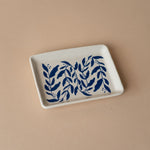 Blue Floral Stoneware Dish - Rug & Weave