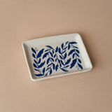 Blue Floral Stoneware Dish - Rug & Weave