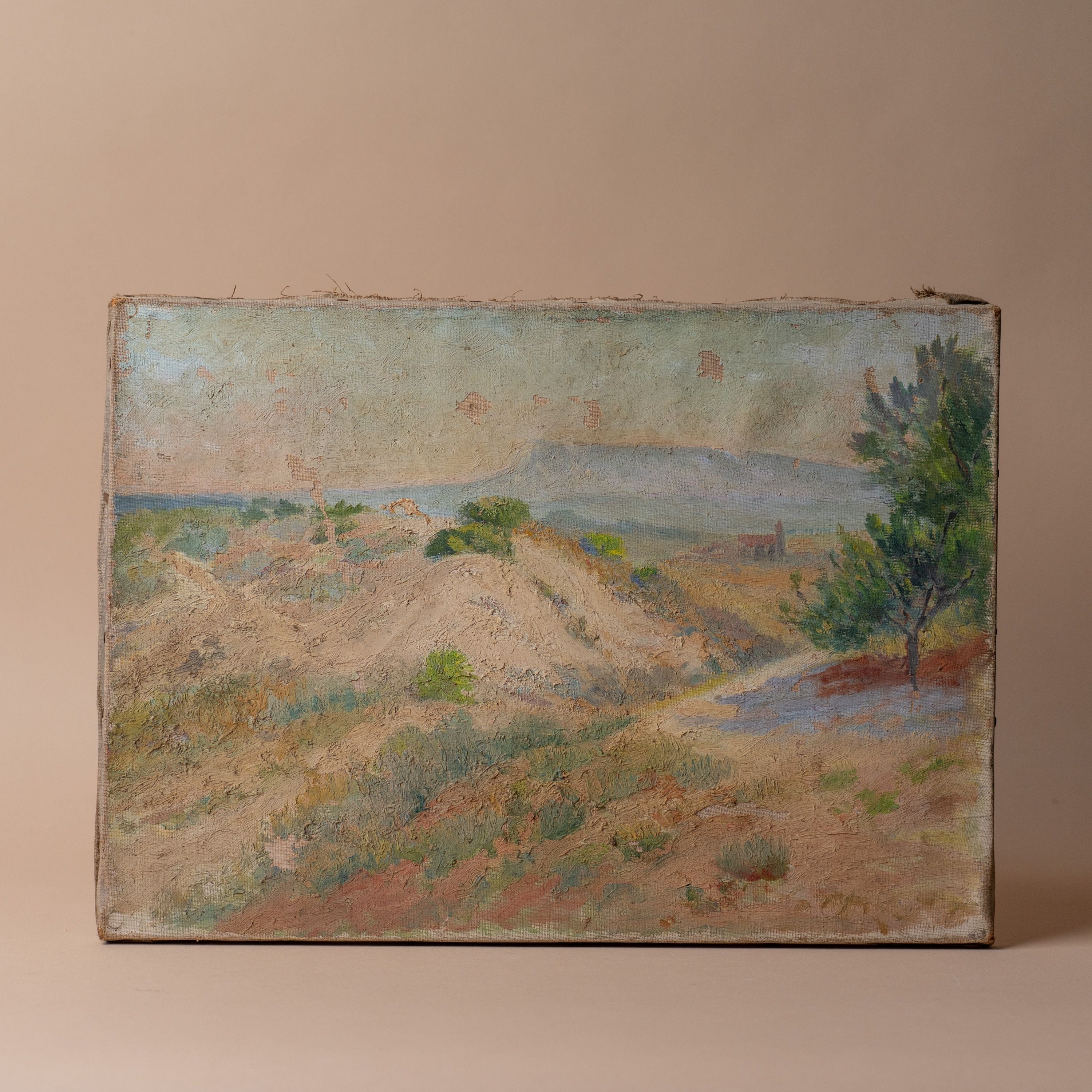 Antique French Landscape VINTAGE - artwork Rug and Weave