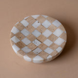 Travertine Check Soap Dish