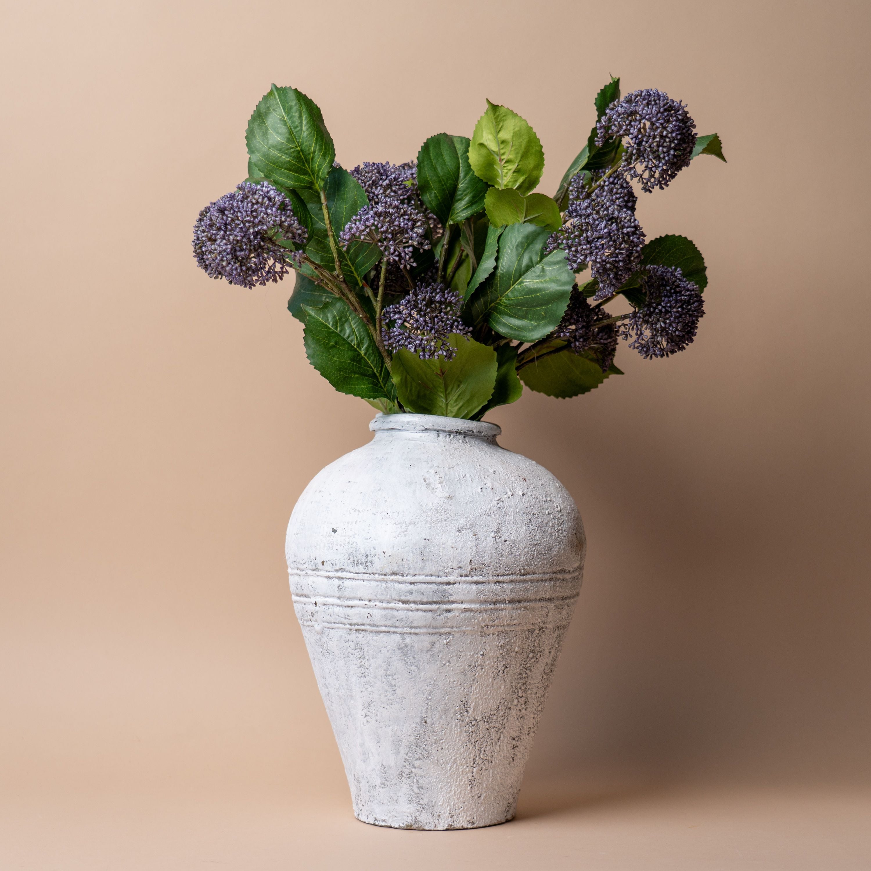 Lily Vintage White Pot - Small 1-VINTAGE-pot Hauer Market