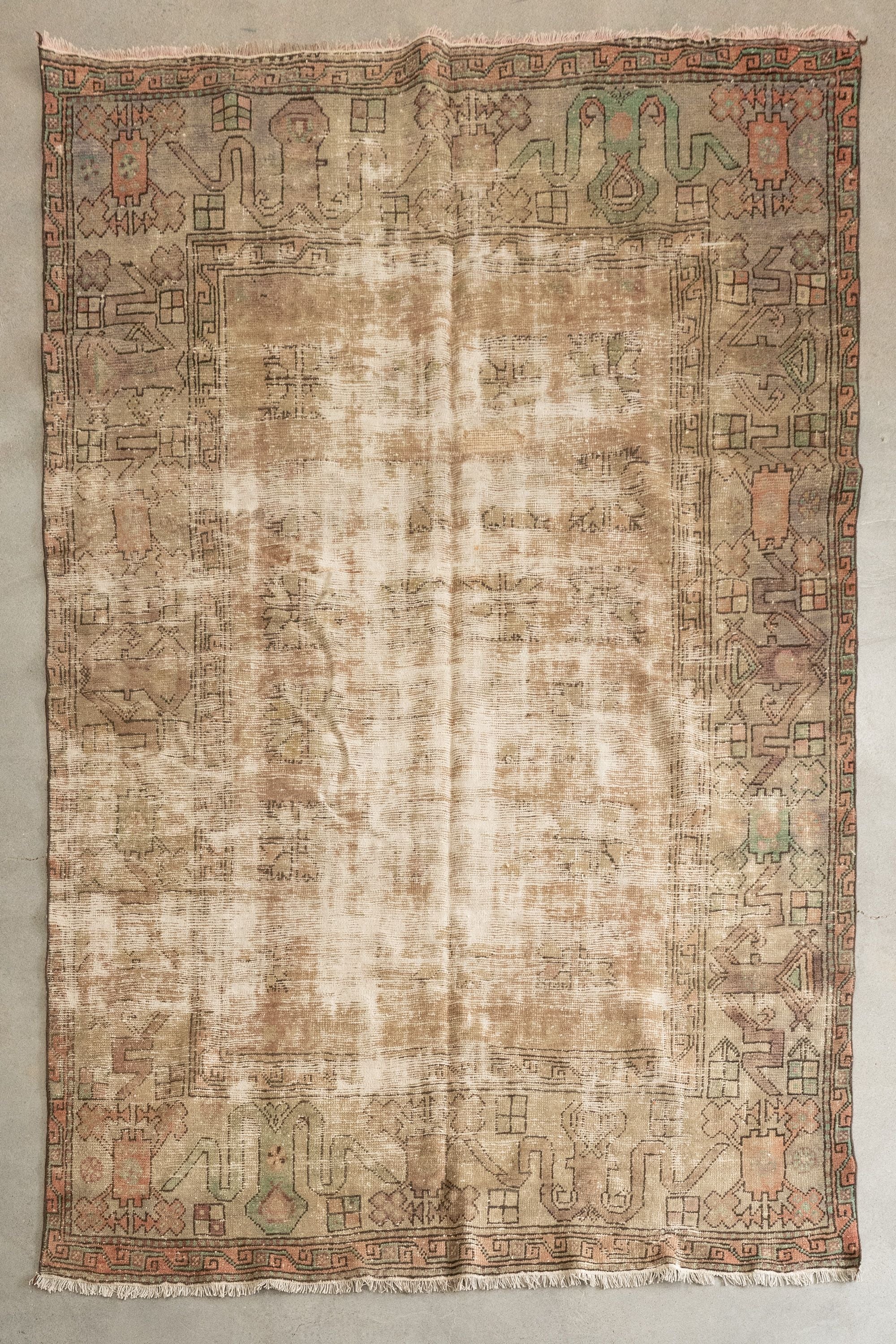 5'8" x 8'7" Vintage Turkish Oushak Rug VINTAGE - rug Rug & Weave Rugs