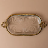 Glass Dish with Antiqued Gold Edge