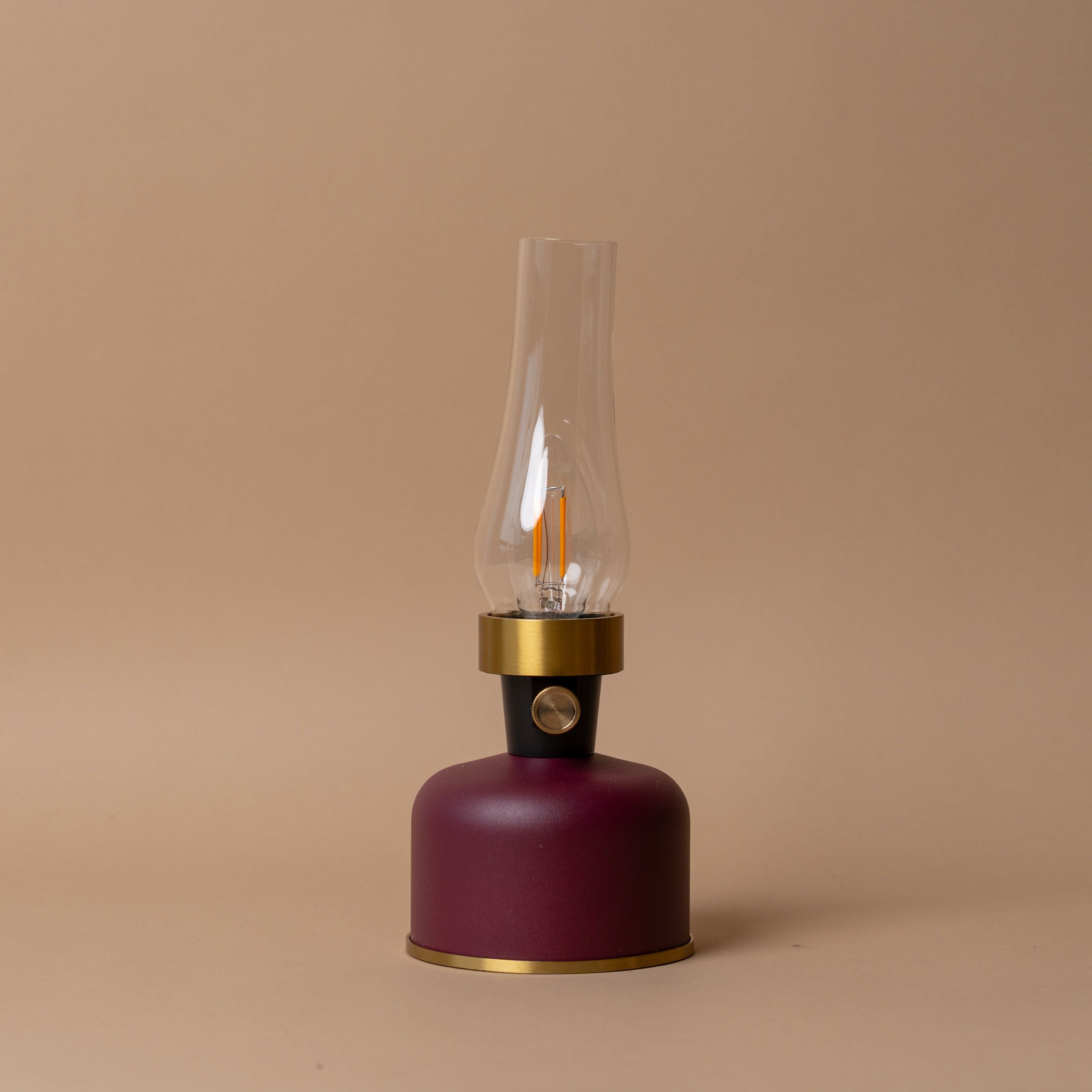 Mini LED Chimney Lantern Lamp Table Lamps Abbott Collection Burgundy