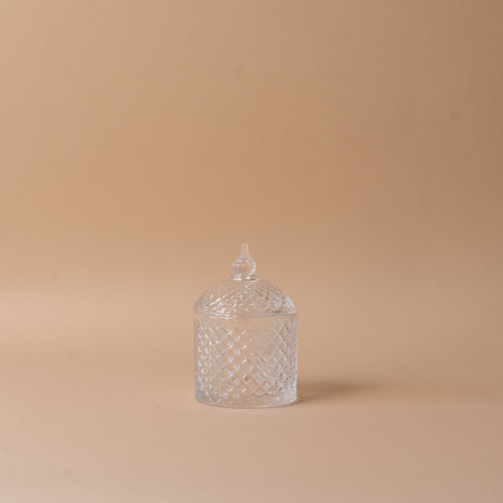 Crystal Glass Storage Jar with Lid storage jar Vagabond Vintage (Faire)