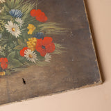 Antique French Floral Still Life Painting VINTAGE - artwork Rug and Weave