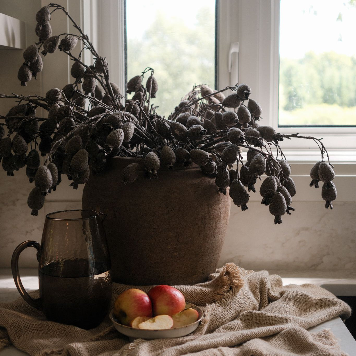Dried Berry Branch faux stem Indaba