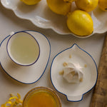 Organic Blue Edge Cup & Saucer - Rug & Weave