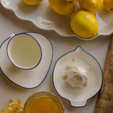 Organic Blue Edge Cup & Saucer - Rug & Weave