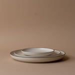Ceramic Vanilla Plate with Espresso Detail plate David Shaw