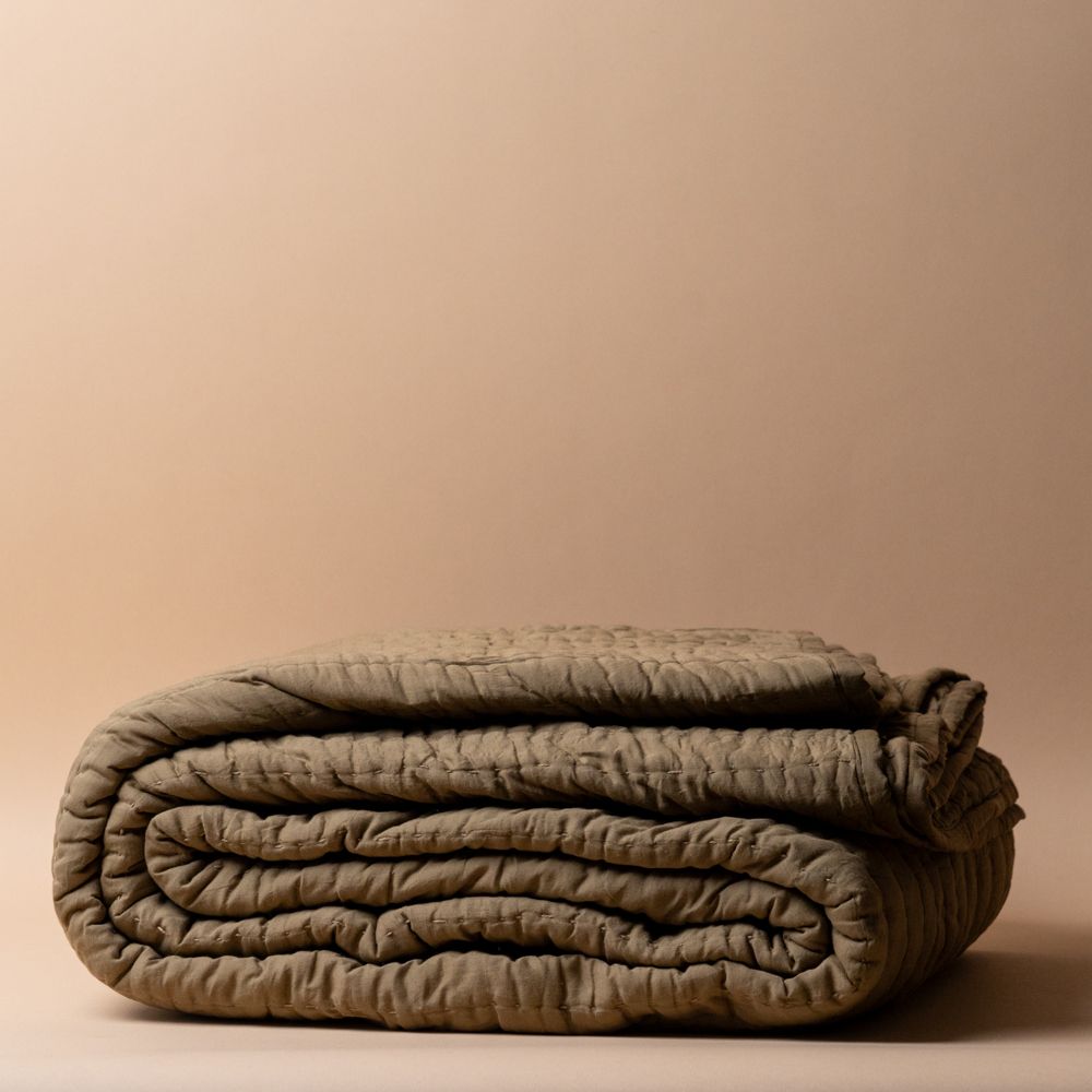 Carob Kantha Comforter blanket Indaba
