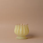 Fluted Pedestal Vase vase Verdant Garden & Home (Faire) Short Yellow