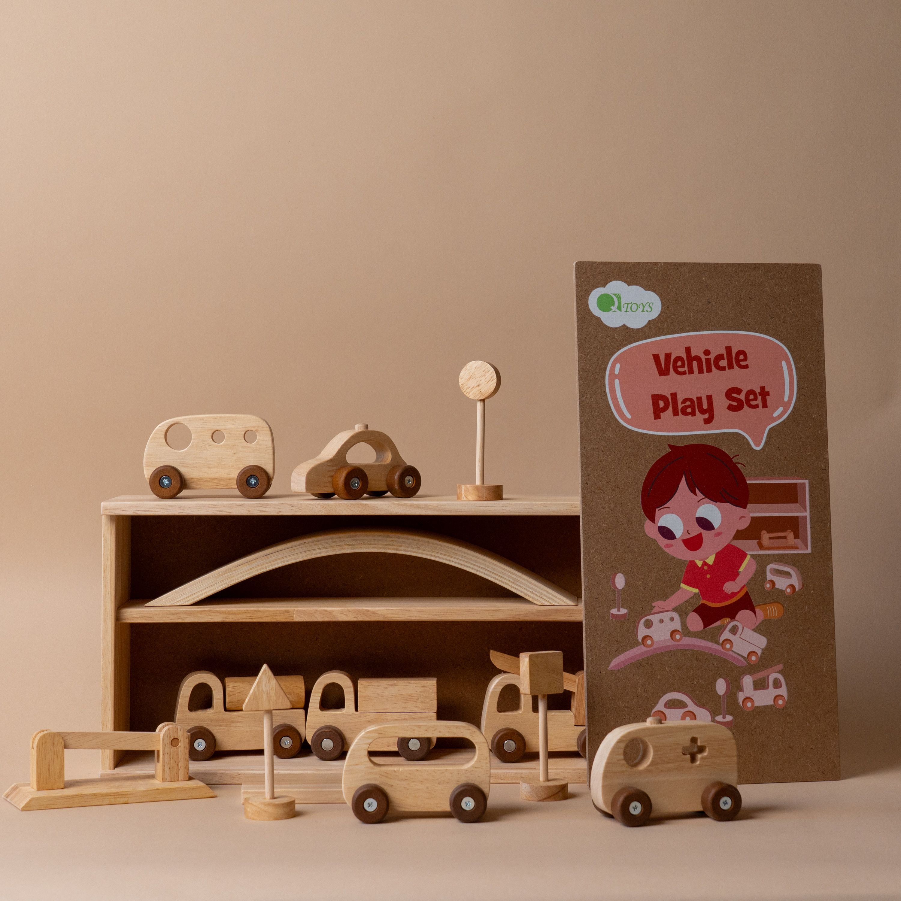 Wooden Vehicle Play Set FINNBIRD - toy QToysUSA (Faire)