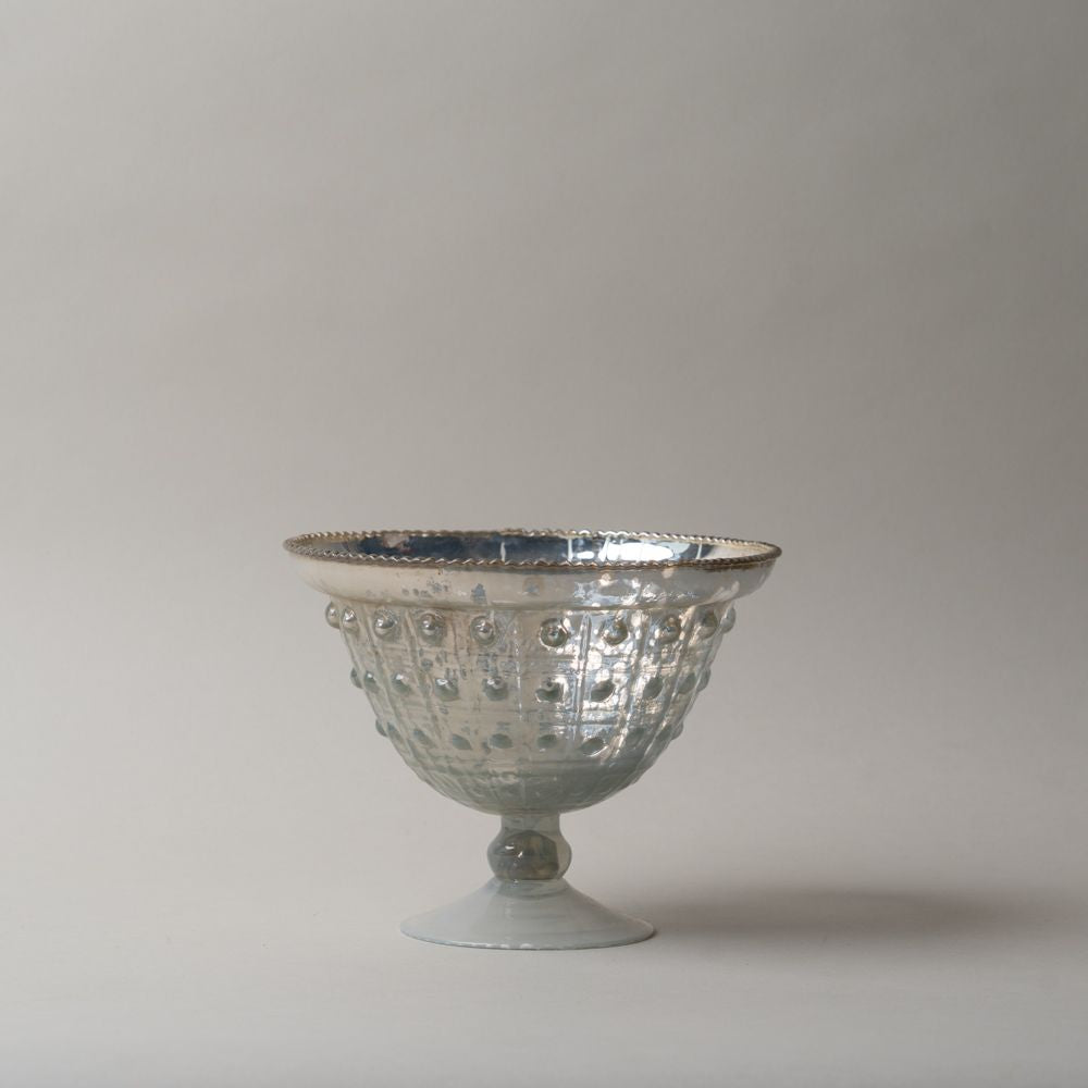Embossed Mercury Glass Footed Bowl CHRISTMAS 2026 Creative Co-op (DYA) Large