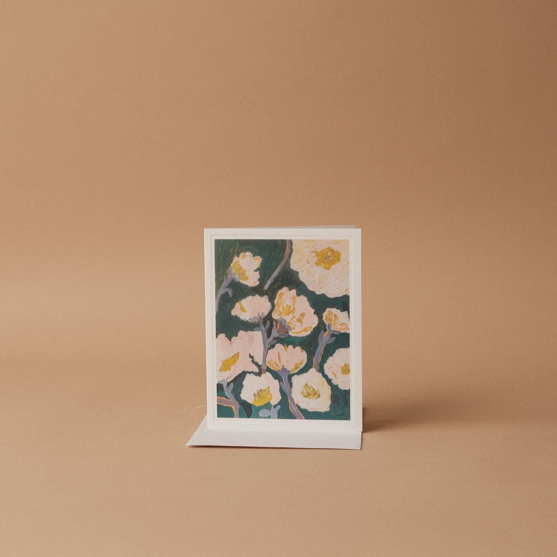 White Blossoms Card greeting card Halfpenny Postage (Faire)