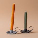 Fluted Tin Candle Holder with Handle