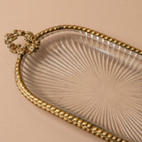 Glass Dish with Antiqued Gold Edge