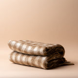 Wool Gingham Throw Blanket - Toffee