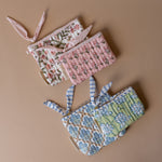 Organic Cotton Floral Pouch reusable bag Paper Mirchi (Faire)