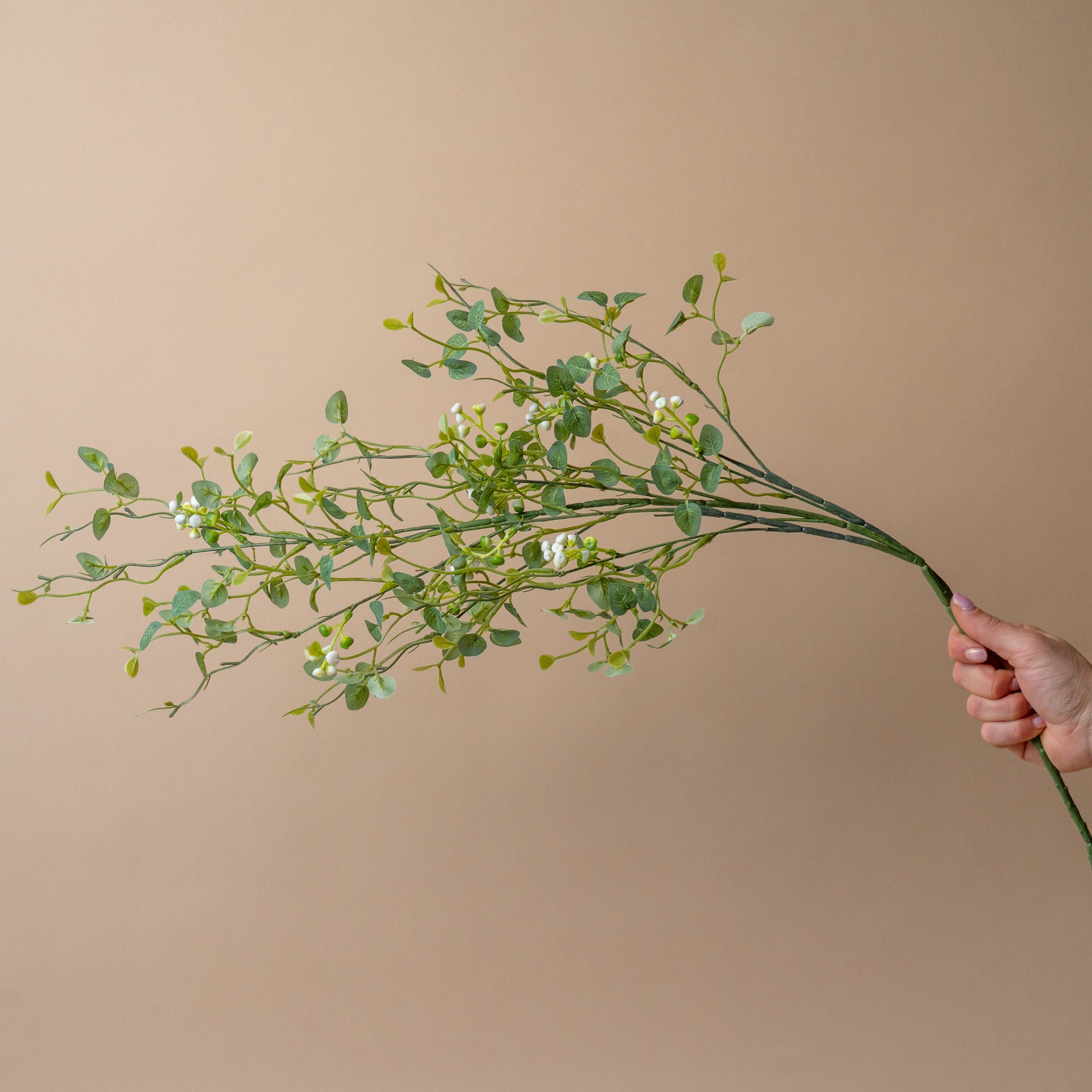 Faux Green Butterfly Eucalyptus faux stem Indaba