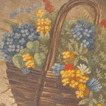 Antique French Floral Still Life Painting VINTAGE - artwork Rug and Weave