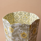 Floral Block Print Waste Basket