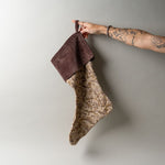 Velvet Block Print Stocking CHRISTMAS 2025 Indaba Lavender Print