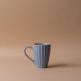 Blue Ribbed Stoneware Mug mug Creative Co-op (DYA)