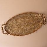 Oval Filigree Metal Tray
