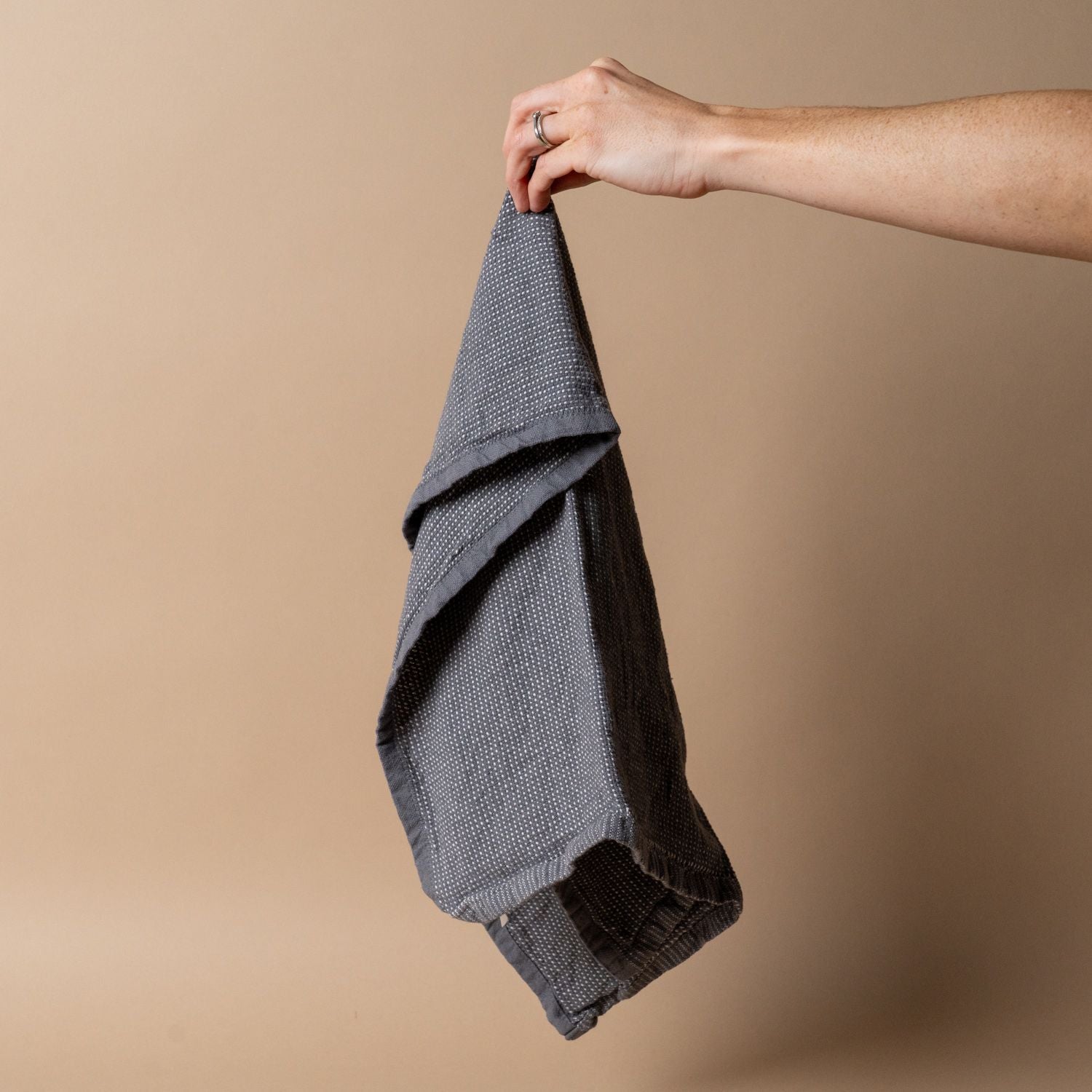 Woven Cotton Hand Towel hand towel DANICA (Faire) Charcoal