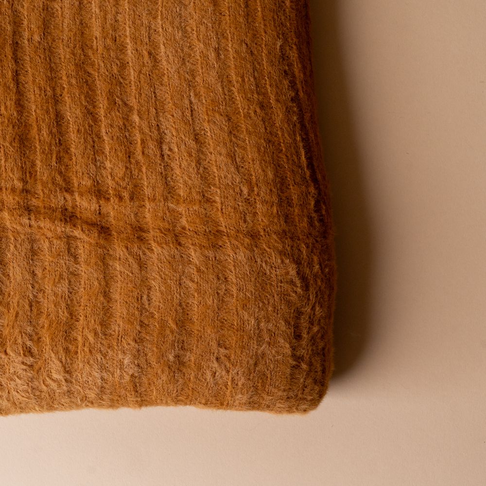 Burnt Caramel Plush Throw Blanket blanket Indaba