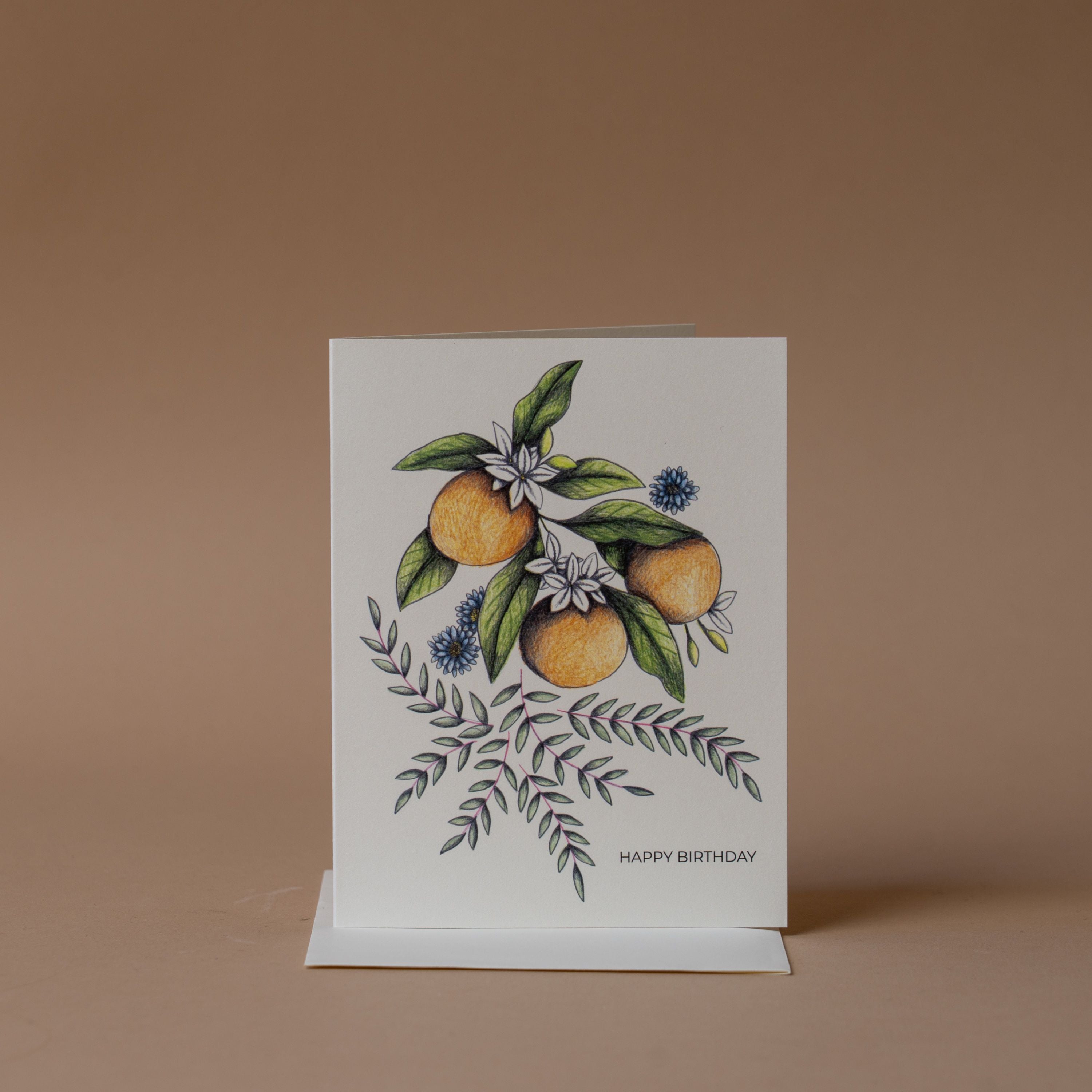 Oranges & Flowers Card greeting card Inkwell Cards (Faire)