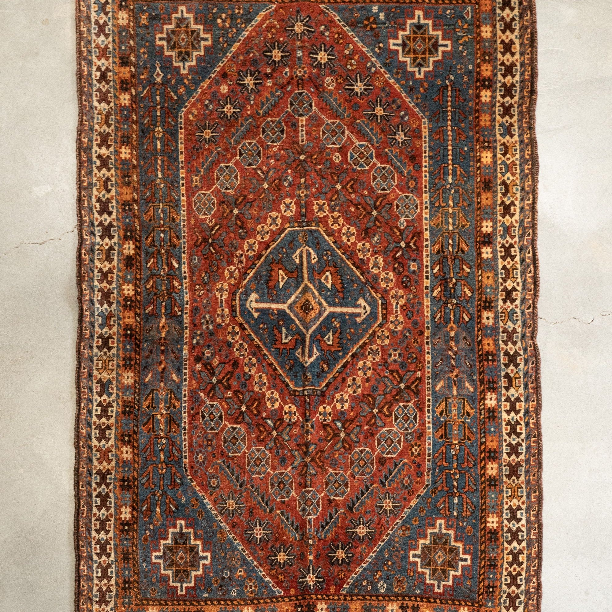 4'5" x 7' Vintage Qashqai Rug VINTAGE - rug Rug & Weave Rugs