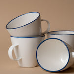 Organic Blue Edge Cup & Saucer - Rug & Weave