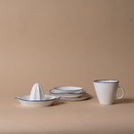 Organic Blue Edge Cup & Saucer - Rug & Weave