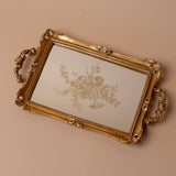 Antiqued Rectangular Floral Tray