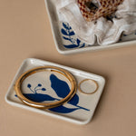 Blue Floral Stoneware Dish - Rug & Weave