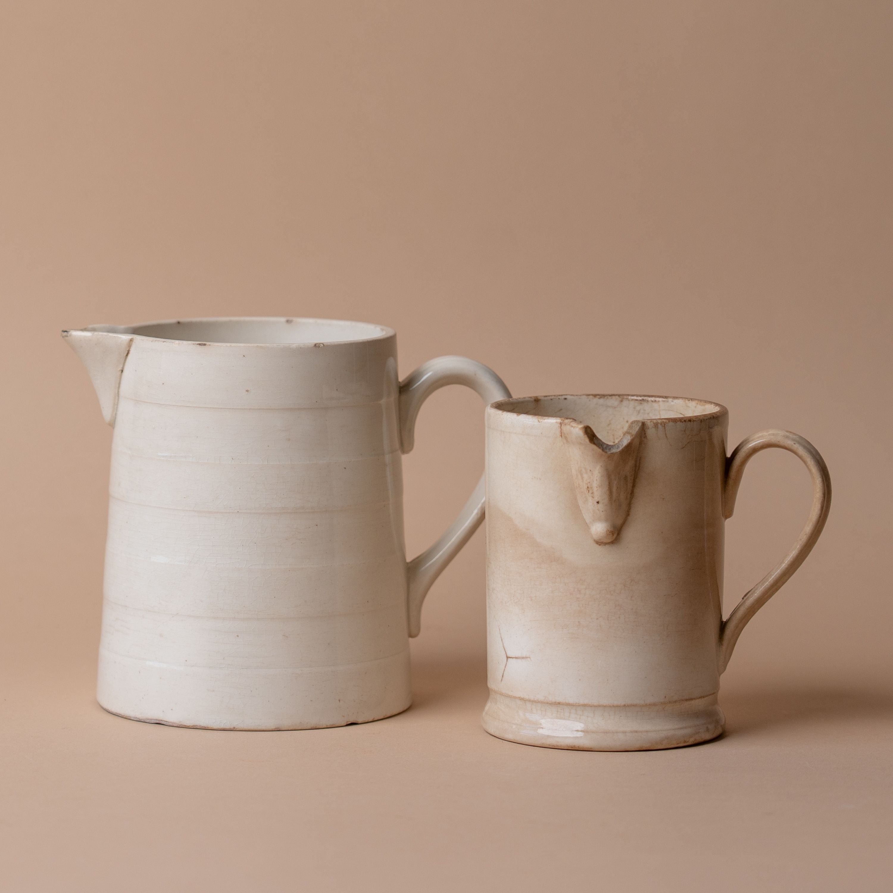 Antique French Ironstone Jug VINTAGE - pitcher Rug and Weave