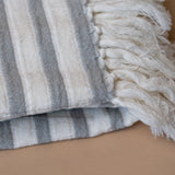 Cotton Stripe Throw Blanket with Fringe
