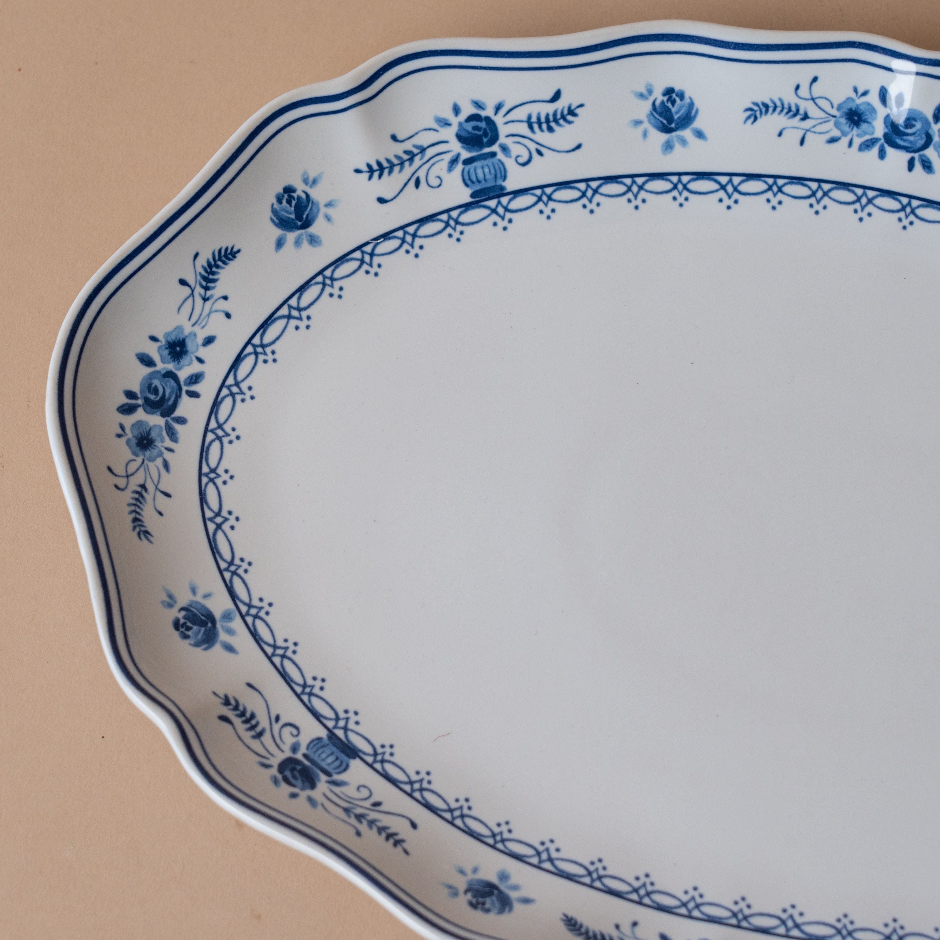 Blue & White Floral Plate Collection dinnerware David Shaw