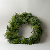 Faux White Cedar Wreath