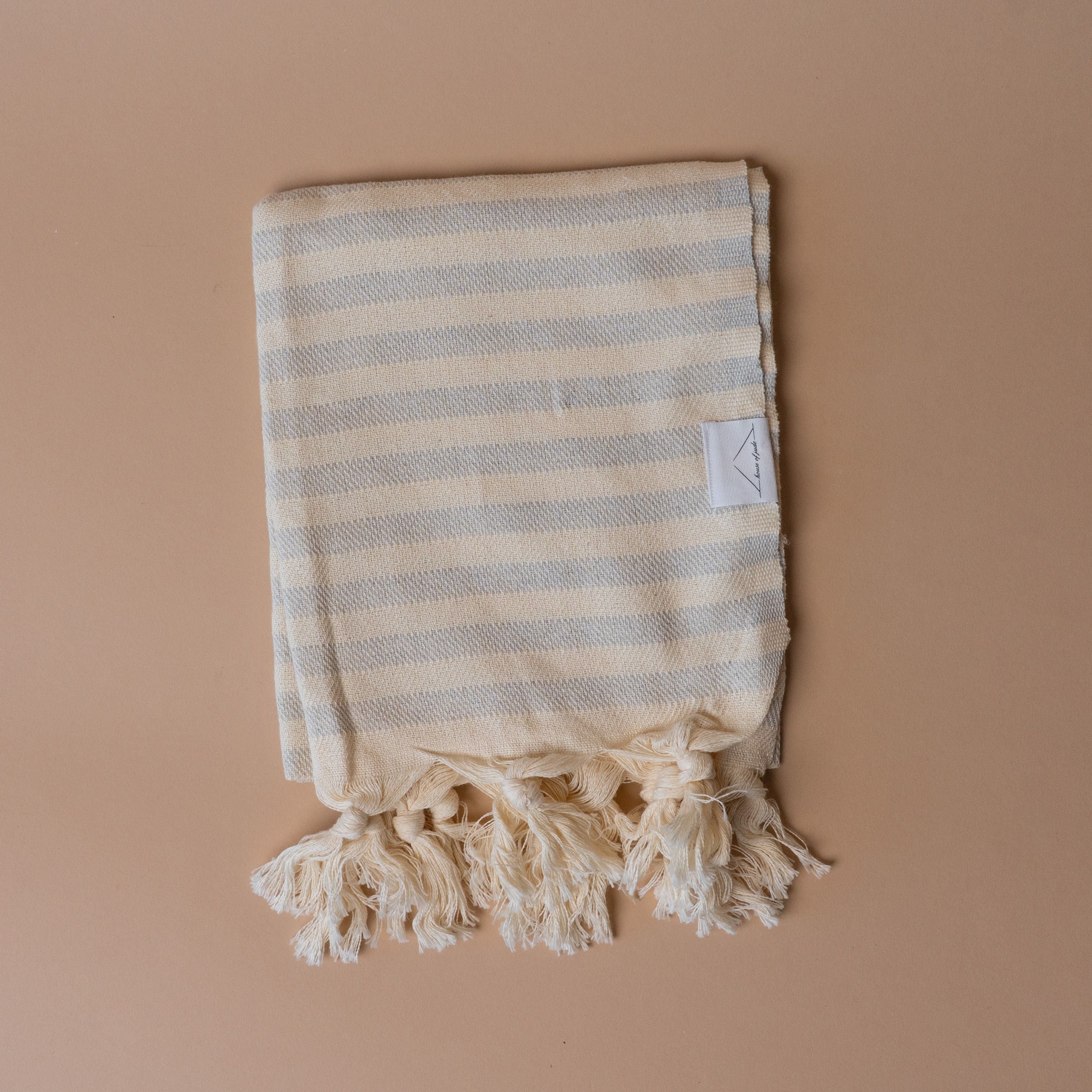 Turkish Cotton Hand Towel hand towel House of Jude Grey Stripe