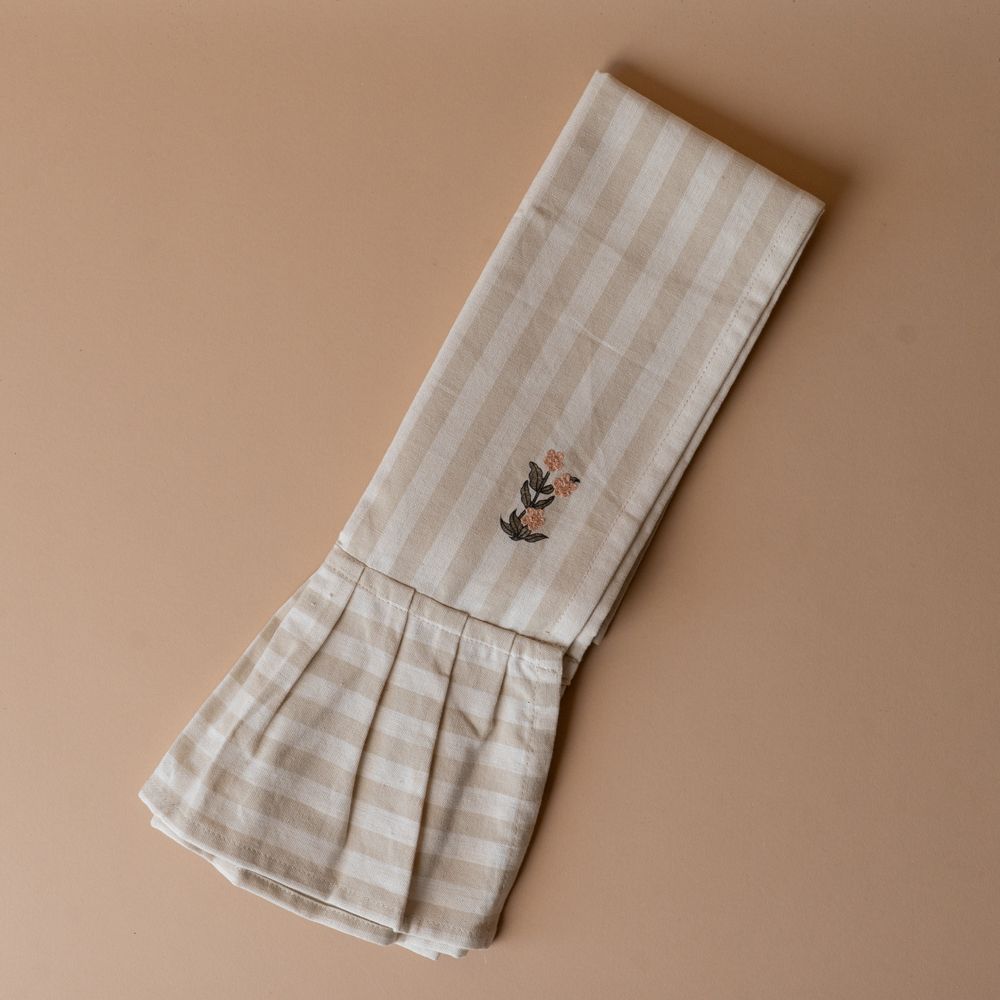 Pleated Floral Stripe Tea Towel tea towel Galley and Fen (Faire)
