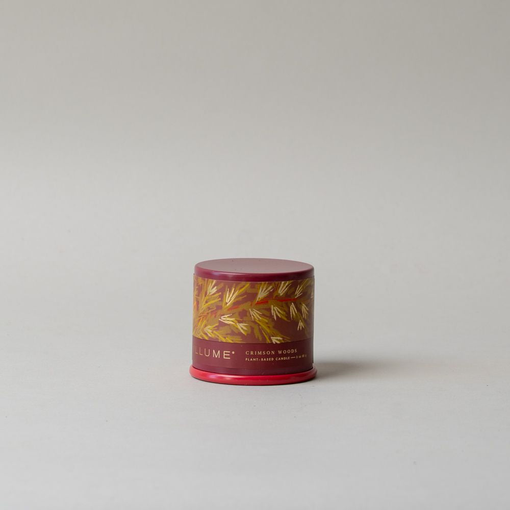 Crimson Woods Tin Candle CHRISTMAS 2025 Creative Co-op (DYA)