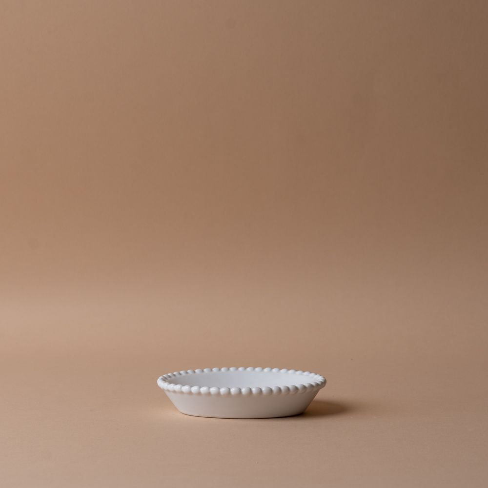 Ceramic Beaded Edge Soap Dish soap dish Luxe Lodge (Faire)