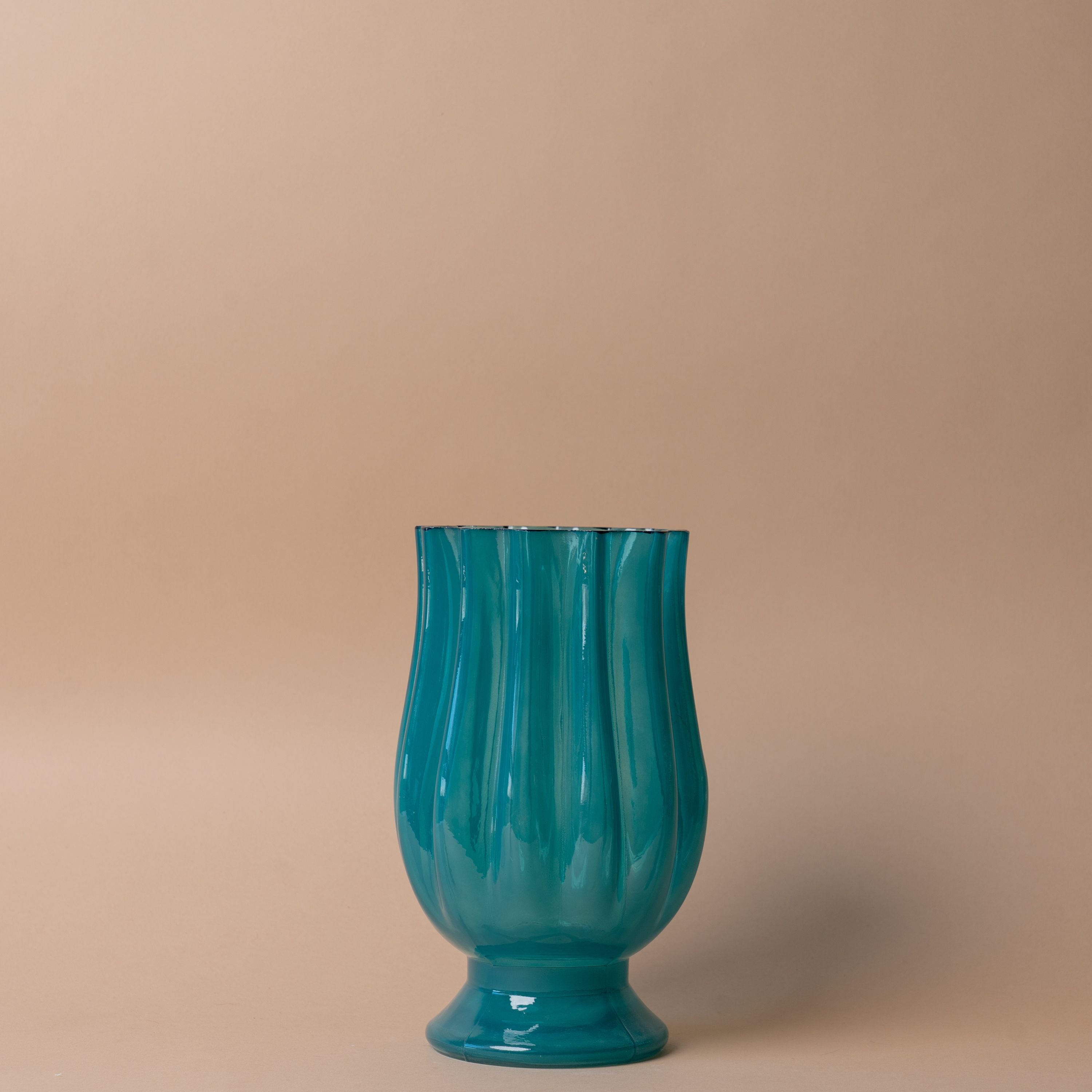 Fluted Pedestal Vase vase Verdant Garden & Home (Faire) Tall Blue