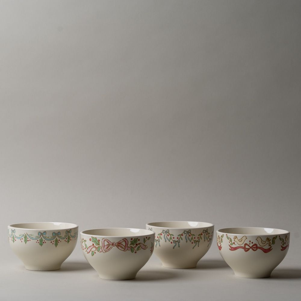 Stoneware Bowl with Bow Edge CHRISTMAS 2026 Creative Co-op (DYA)